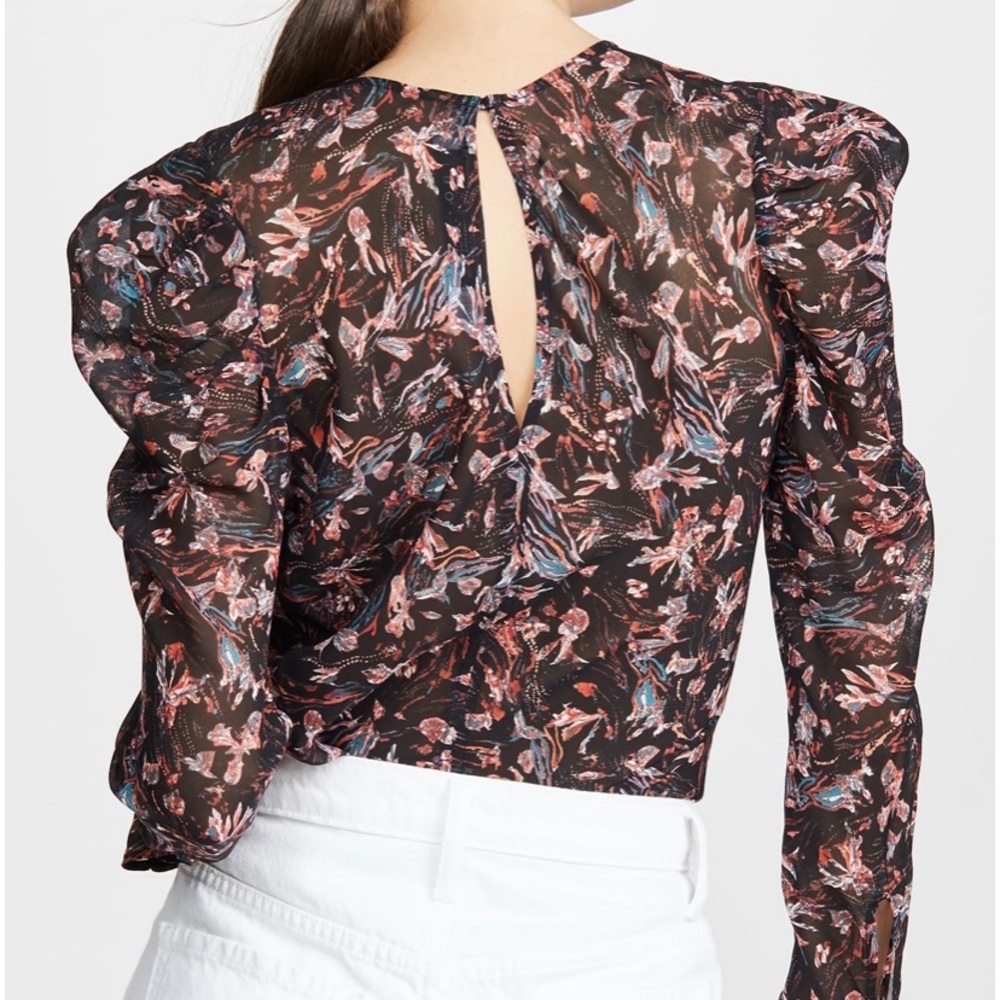 IRO Sheer Floral Print Long Sleeve Lou Top - Picture 3 of 10